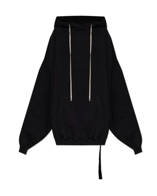 Rick Owens Blue Oversized Drawstring Hoodie