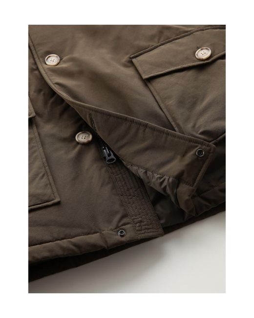 Woolrich Brown Arctic Hooded Down Coat for men