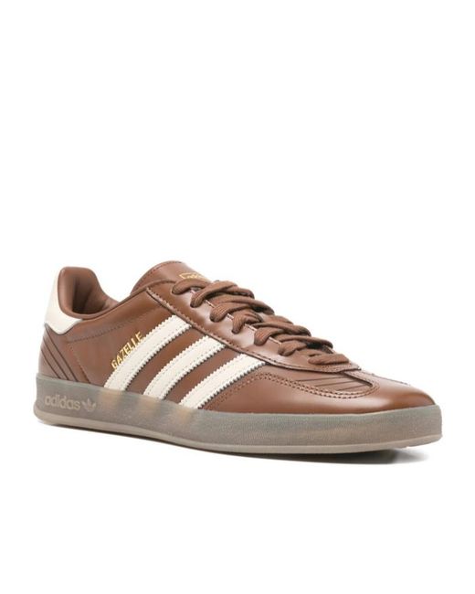 Adidas Originals Brown Gazelle Indoor Lace-Up Sneakers for men