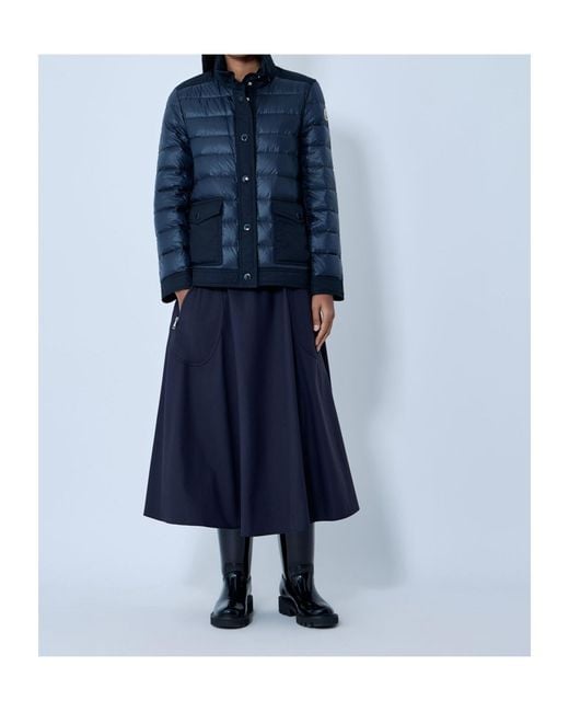 Moncler Blue Origan Logo Patch Down Jacket