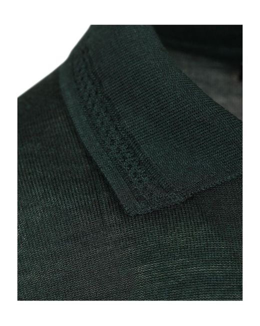 Etro Green Fuji Knitted L/S Polo Wool Silk for men