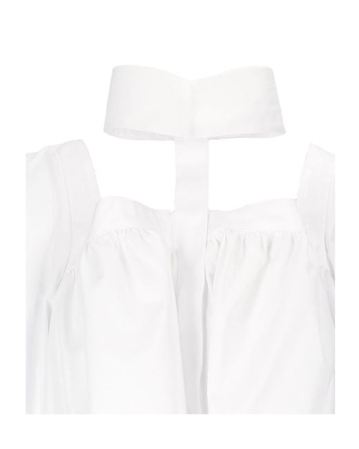 Elisabetta Franchi White Long-Sleeved Blouse