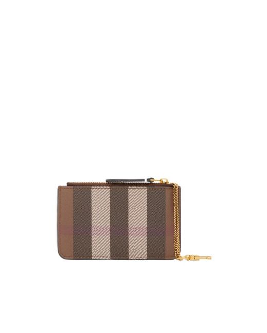Burberry Brown Exaggerated Check Coin Case