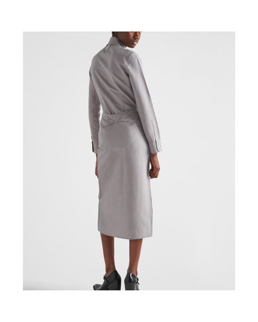 Prada Gray Long-Sleeved Button-Up Shirt