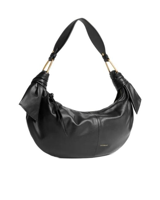 Coccinelle Black Furoshik Knotted Zip-Up Medium Shoulder Bag