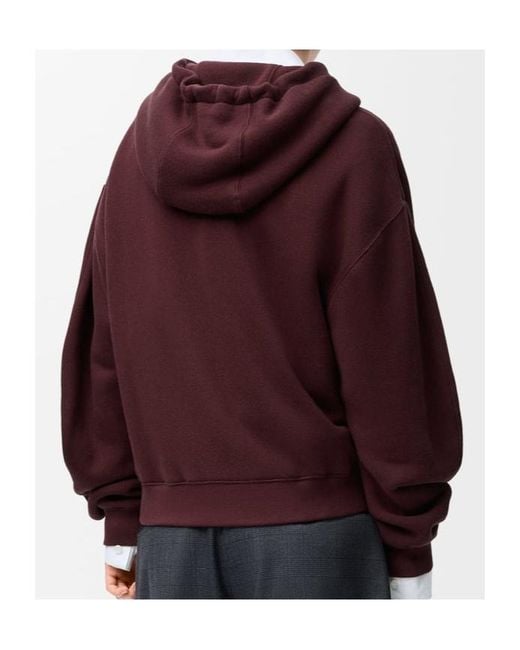 Loewe Red Zip Hooded Sweater