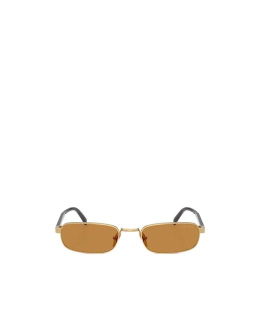Prada Metallic Eyewear Rectangular Frame Sunglasses for men