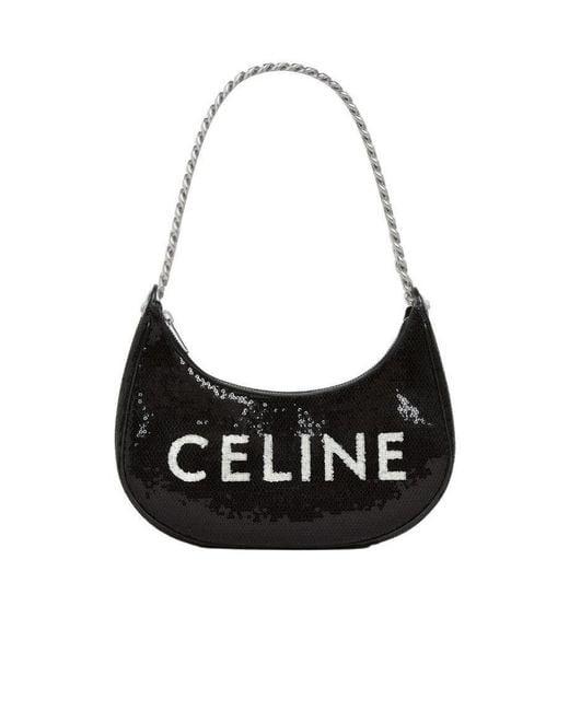 Céline Black Sequined Medium Size Shoulder Bag