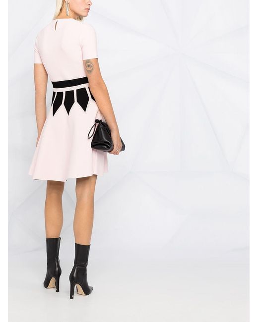 McQueen Pink Round-Collar Short-Sleeve Dress