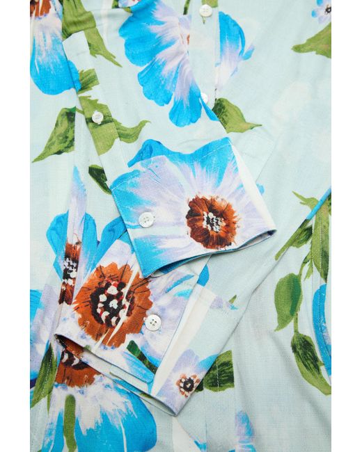 Acne Blue Floral-Print Shirt