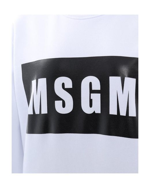 MSGM White Logo Hoodie