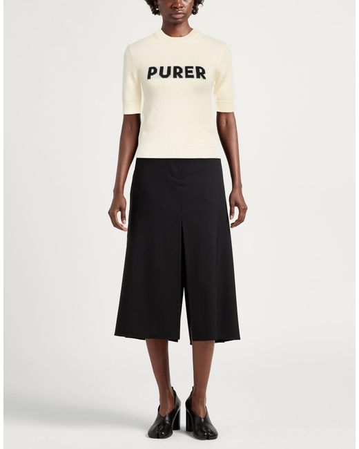 Sportmax Natural Two-Tone Lightweight Knit Short-Sleeve Top