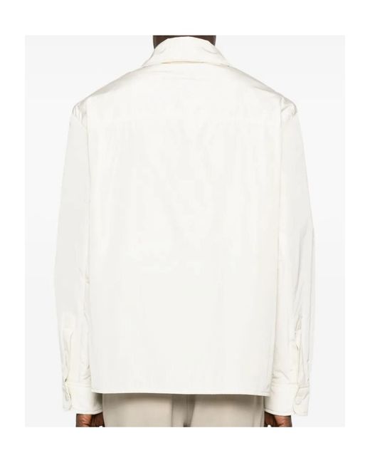 AMI White Button-Down Overshirt for men