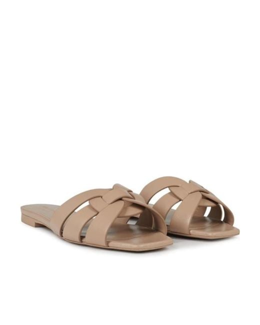 Saint Laurent Multicolor Logo Square Topless Flat Slippers