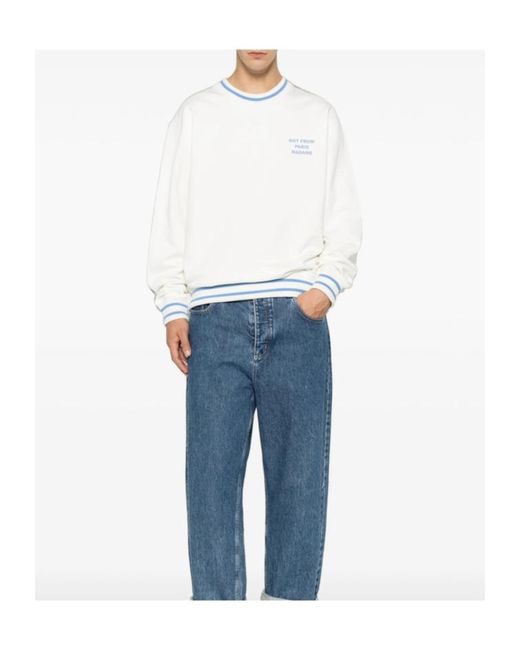 Drole de Monsieur White Crew-Neck Sweatshirt for men