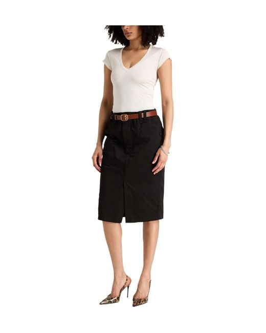 Saint Laurent Black Simple Solid-Color A-Line Skirt