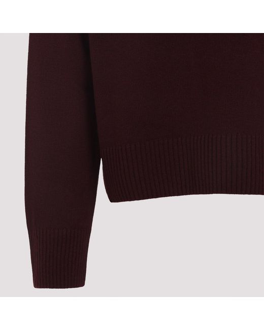 AMI Red Turtleneck Knitted Sweater for men