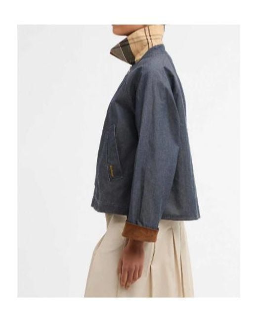 Barbour Blue Zipped Denim Jacket