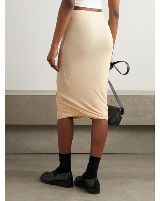 Jil Sander Natural Cotton-Crepe Midi Skirt