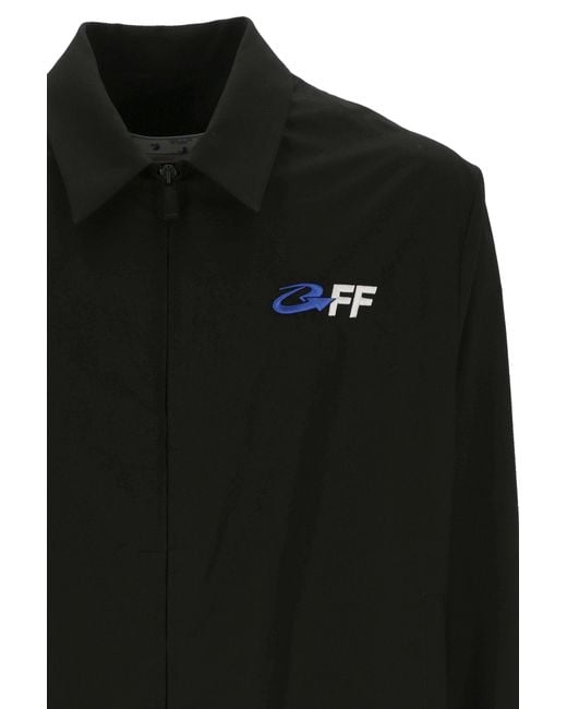 Off-White c/o Virgil Abloh Black Zipped Long-Sleeved Shirt for men