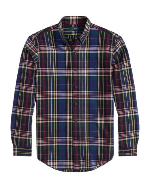 Polo Ralph Lauren Blue Checked Long-Sleeved Shirt for men