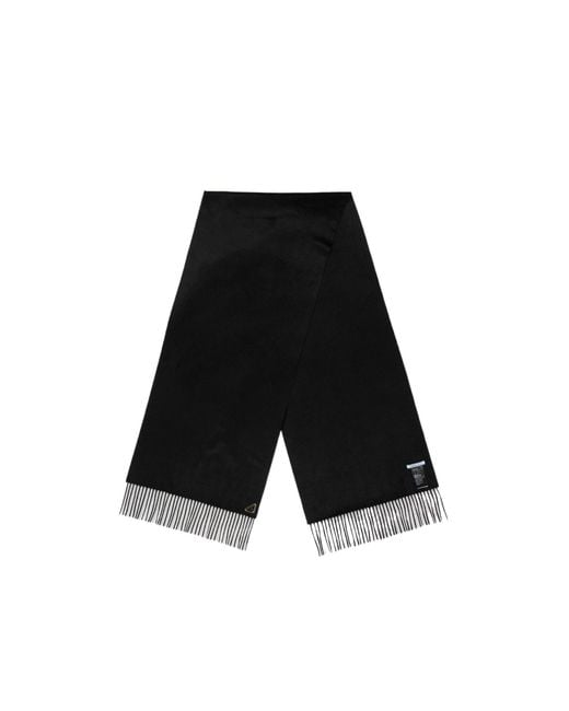 Prada Black Logo Midweight Scarf