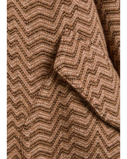 Missoni Brown Zigzag Wool-Blend Bomber Jacket