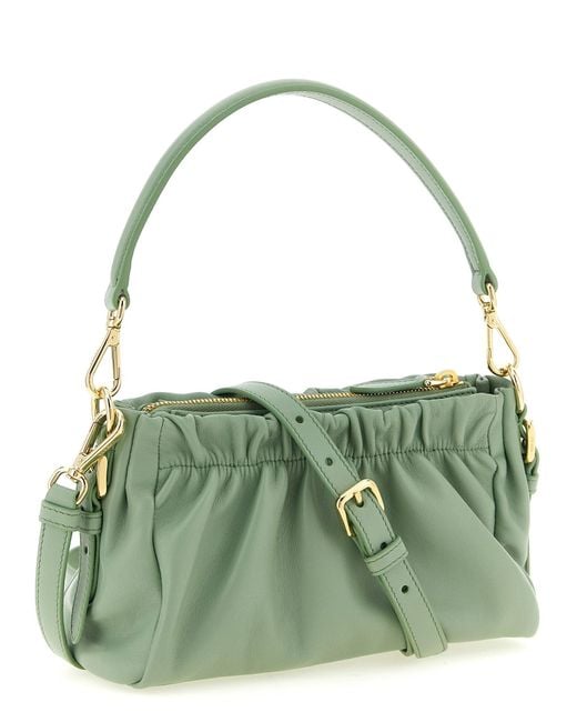 Prada Green Triangle-Logo Tote Bag
