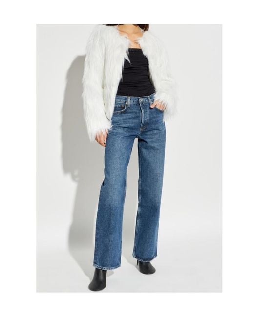 Stand Studio White Eilish Faux Fur Jacket