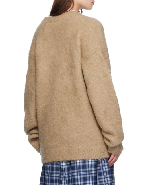 Acne Natural Long Sleeved Button-Up Cardigan for men