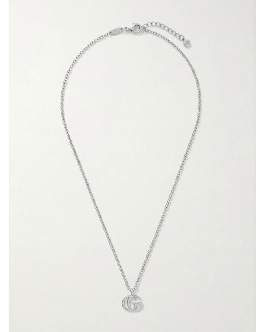Gucci White Logo Detail Necklace