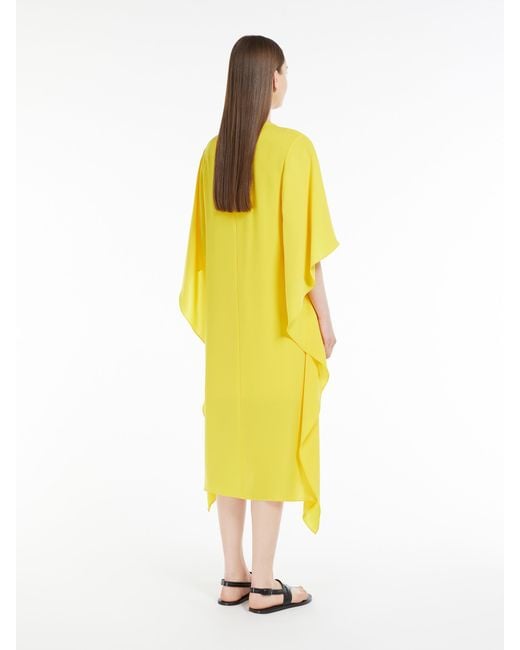 Max Mara Yellow Batwing-Sleeves Midi Dress