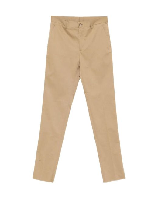 Etro Natural Raw-Edge Cotton Trousers for men