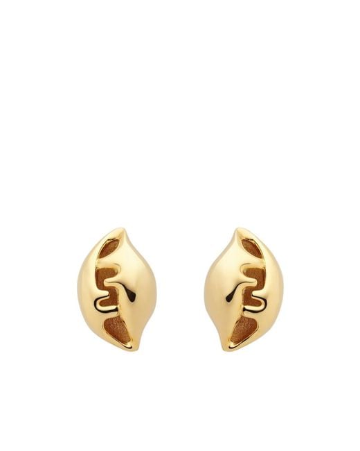 Fendi Metallic Forever Shell Shaped Earrings