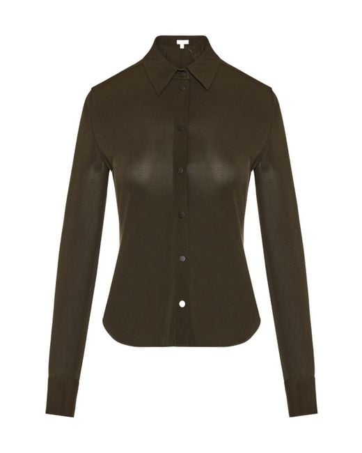 Alaïa Green Button-Up Long-Sleeve Shirt
