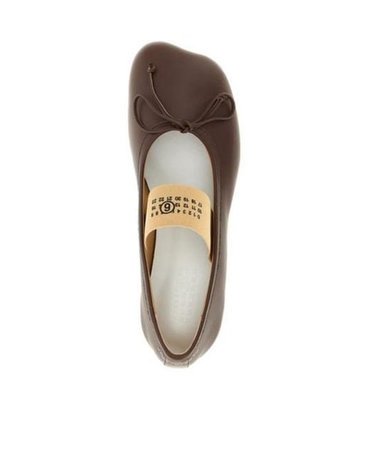 MM6 by Maison Margiela Brown Anatomic Numeric Ballerinas