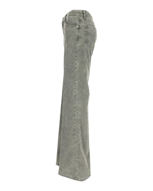 Dondup Gray Logo Patch Straight-Leg Pants