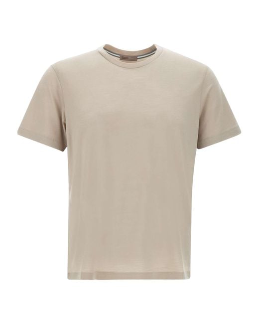 Herno Natural Short-Sleeved Crewneck Knitted T-Shirt for men