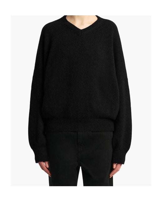Khaite Black Long Sleeved Knitted Sweater