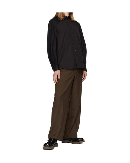 Sacai Black Long-Sleeved Collared Shirt for men