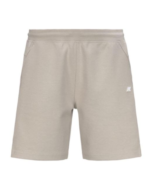 K-Way Gray Keny Cotton Walk Shorts for men