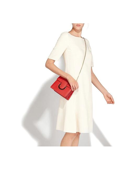 Ferragamo Red Logo Chain Shoulder Bag