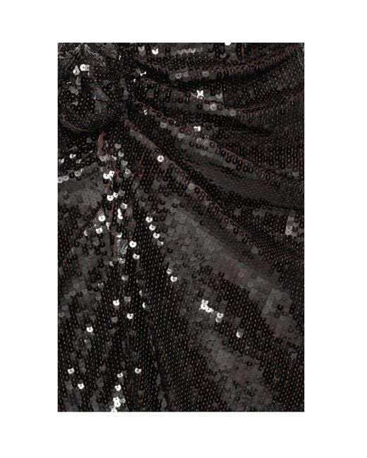 ROTATE BIRGER CHRISTENSEN Black Sequins Knot Skirt