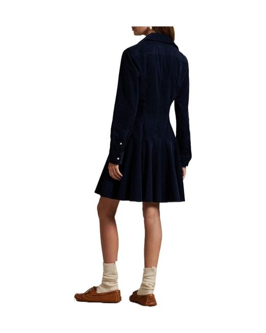 Polo Ralph Lauren Blue Cord Shirt Dress