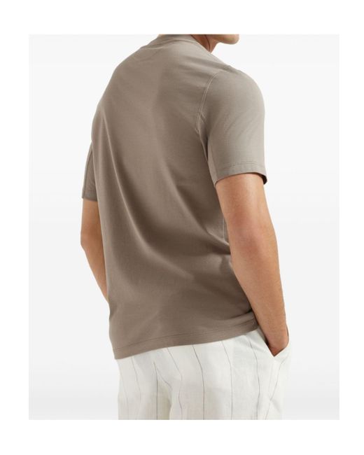 Brunello Cucinelli Gray London Short Sleeved T-Shirt for men