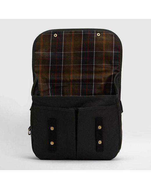 Barbour Black Logo-Patch Messenger Bag for men