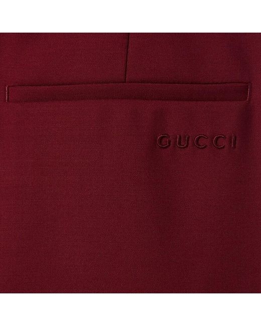 Gucci Red Straight-Leg Trousers