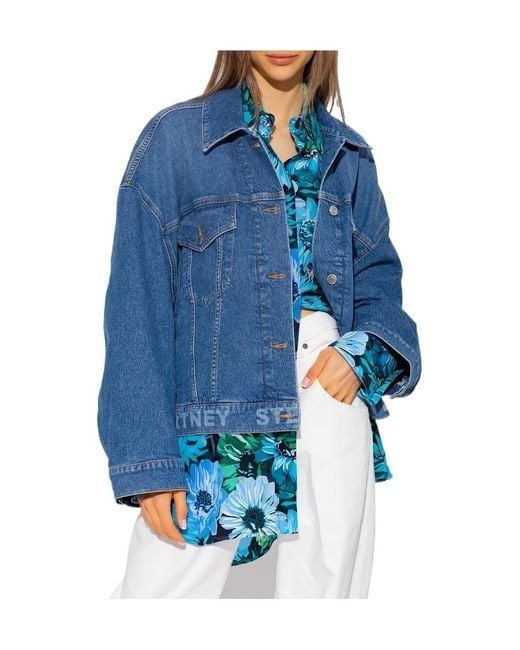 Stella McCartney Blue Logo Oversized Jacket