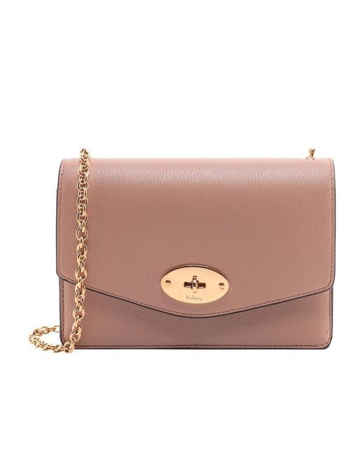 Mulberry Pink Twist Lock Darley Small Crossbody Bag