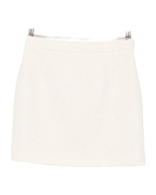 Alessandra Rich White Bouclé-Knit Mini Skirt